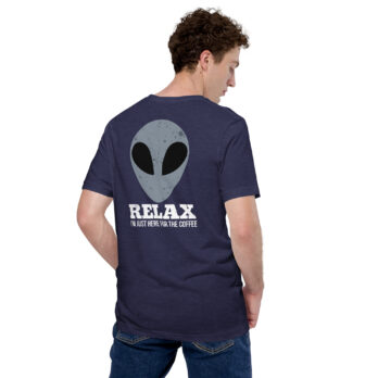 lax I'm Just Here for the Coffee Graphic Tee - Heather Midnight Navy