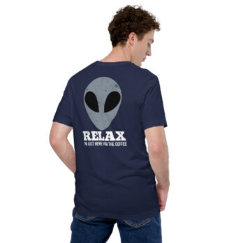 lax I'm Just Here for the Coffee Graphic Tee - Navy